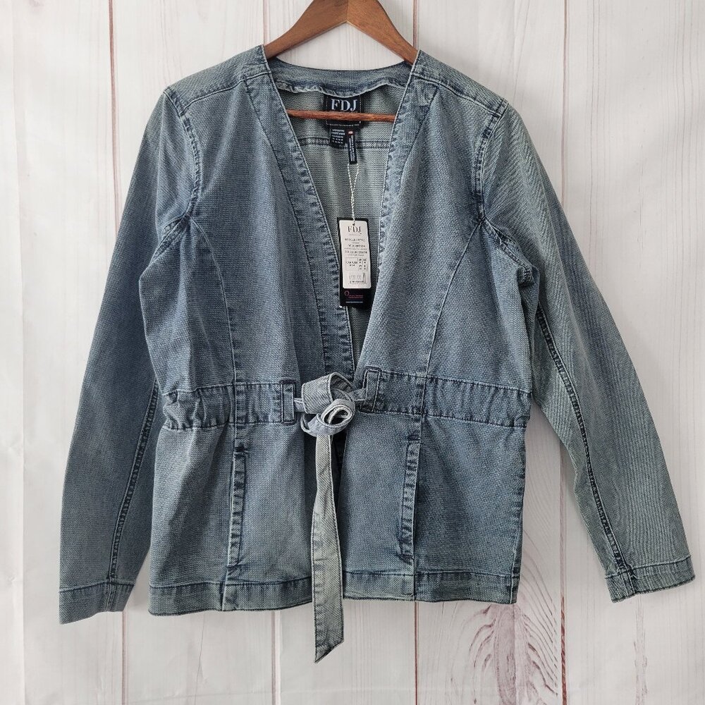FDJ French Dressing Jeans Kimono Belted Denim Cotton Jacket, Women’s M, NWT